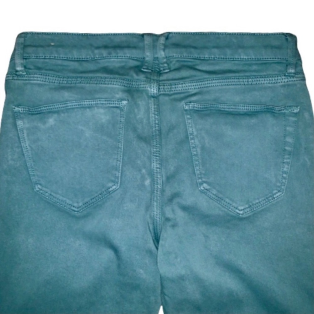 Madewell Size 26 Women’s Sateen Green Denim Low-Rise Skinny Ankle Jeans - Picture 8 of 11